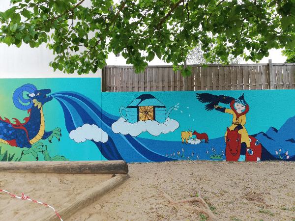 Atelier de fresque participative — Vivre ensemble - voyage en Mongolie, Bournezeau (3)